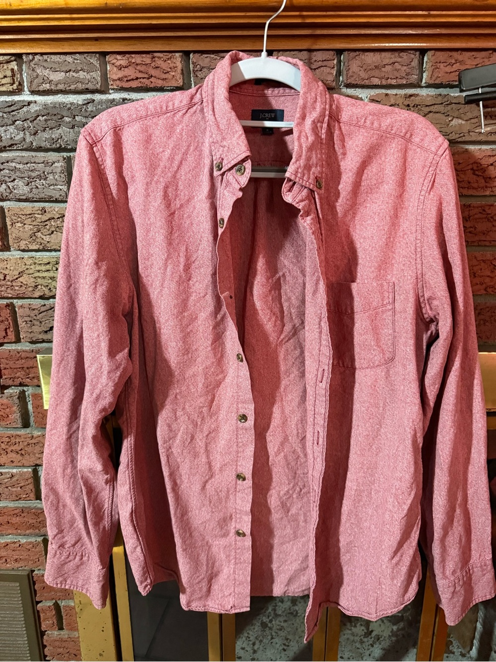 J. Crew Men’s Heathered Coral Button-Down Shirt